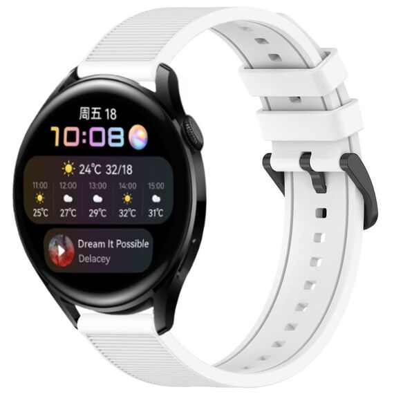 Per Huawei Watch 3 cinturino in silicone strutturato in tinta unita da 22 mm (bianco)