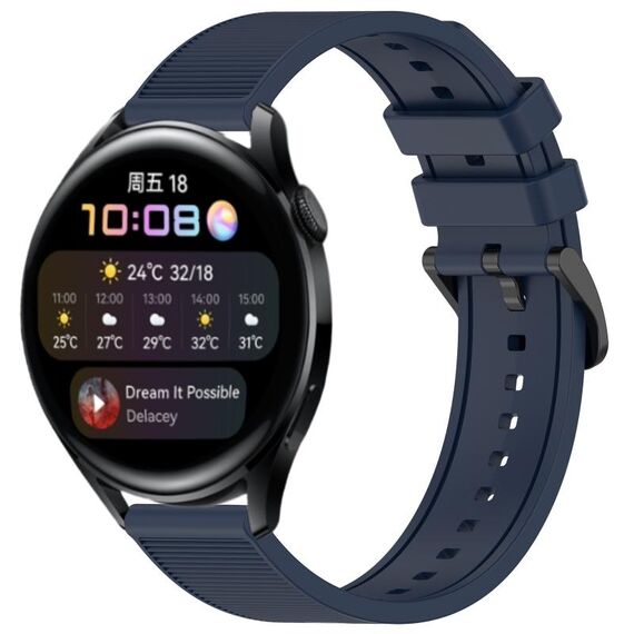 Per Huawei Watch 3 cinturino in silicone strutturato in tinta unita da 22 mm (blu notte)
