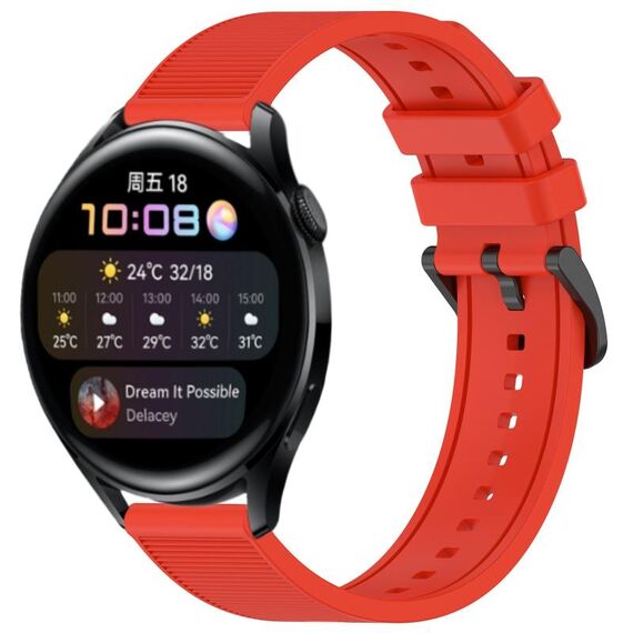 Per Huawei Watch 3 cinturino in silicone strutturato in tinta unita da 22 mm (rosso)
