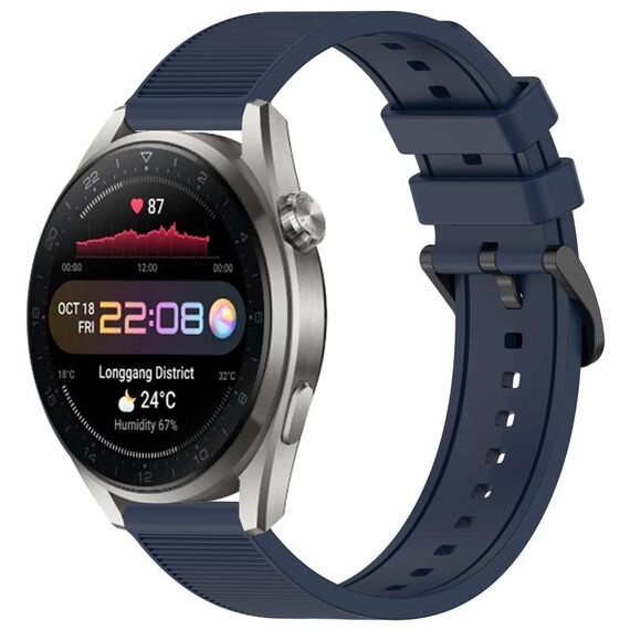 Per Huawei Watch 3 Pro Nuovo cinturino in silicone strutturato in tinta unita da 22 mm (blu notte)