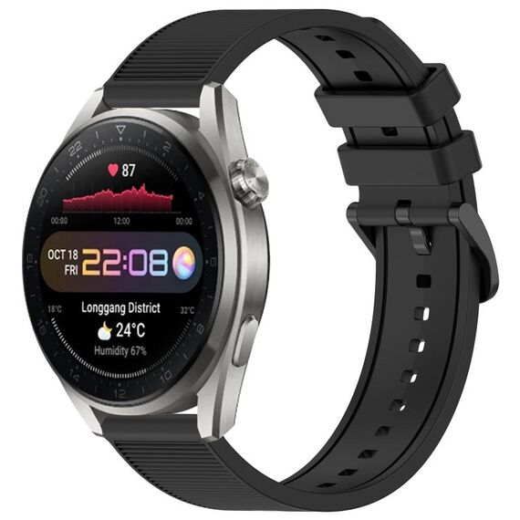 Per Huawei Watch 3 Pro Nuovo cinturino in silicone strutturato in tinta unita da 22 mm (nero)
