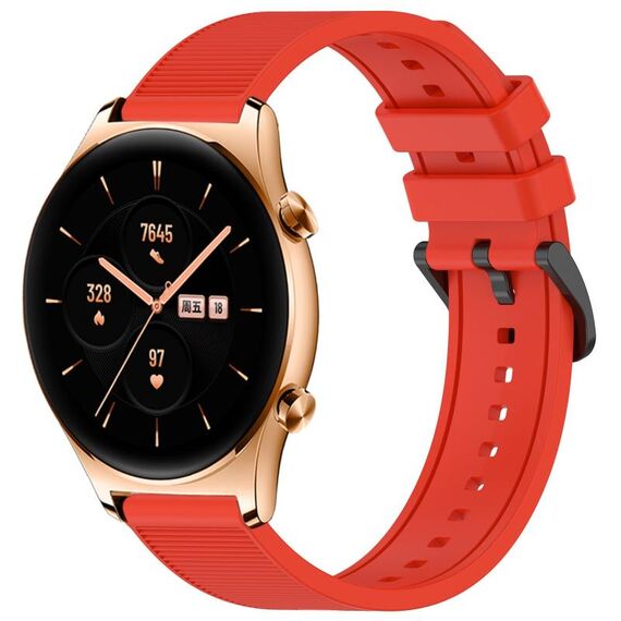 Per Honor Watch GS 3 22mm cinturino in silicone strutturato in tinta unita (rosso)
