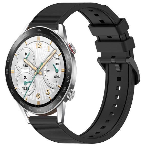 Per Honor Watch GS 3i 22mm cinturino in silicone strutturato in tinta unita (nero)