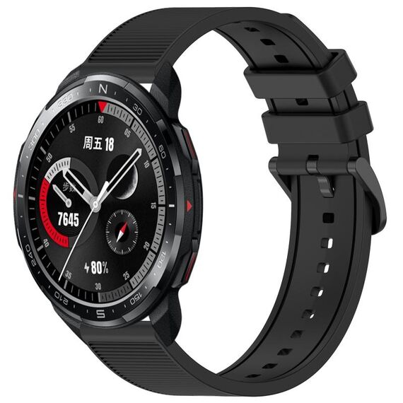 Per Honor Watch GS Pro 22mm cinturino in silicone strutturato in tinta unita (nero)