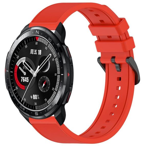 Per Honor Watch GS Pro 22mm cinturino in silicone strutturato in tinta unita (rosso)