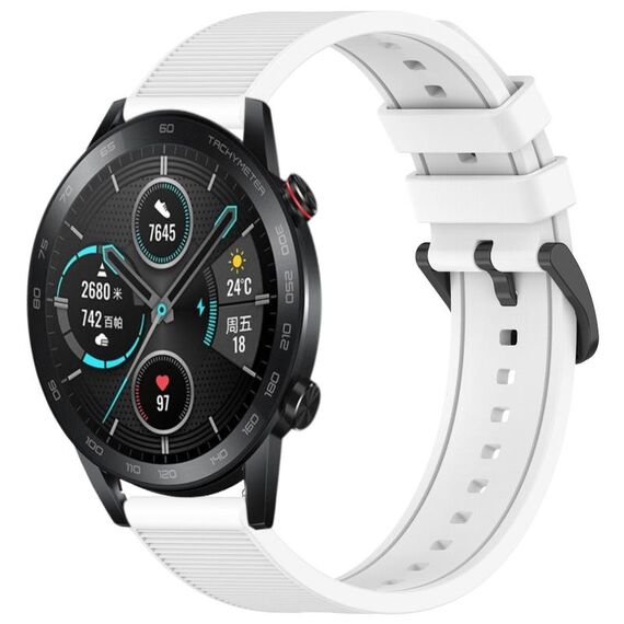 Per Honor Magic Watch 2 46mm 22mm Cinturino in silicone strutturato in tinta unita (bianco)