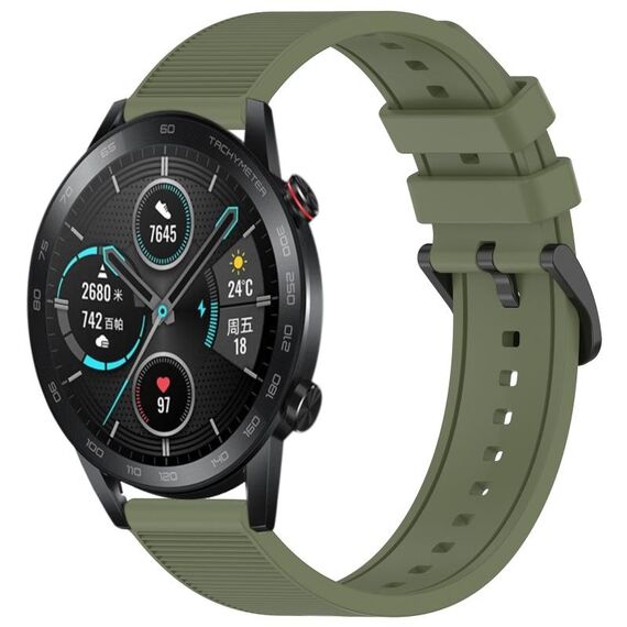 Per Honor Magic Watch 2 46mm 22mm Cinturino in silicone strutturato in tinta unita (verde)