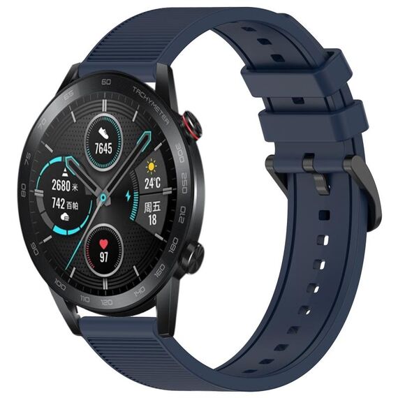 Per Honor Magic Watch 2 46mm 22mm Cinturino in silicone strutturato in tinta unita (blu notte)