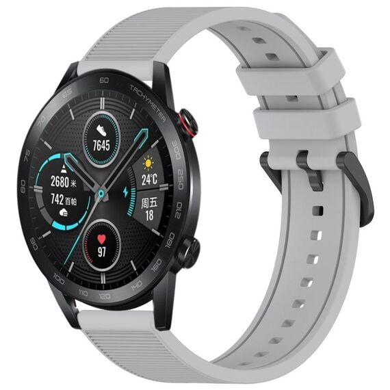 Per Honor Magic Watch 2 46mm 22mm Cinturino in silicone strutturato in tinta unita (grigio)