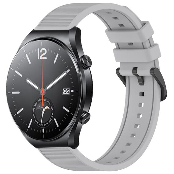 Per Xiaomi MI Watch S1 cinturino in silicone strutturato in tinta unita da 22 mm (grigio)