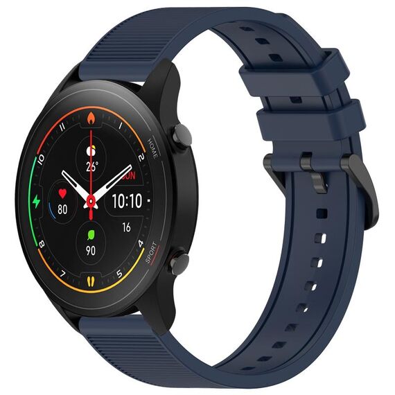 Per Xiaomi MI Watch S1 Pro 22mm cinturino in silicone strutturato in tinta unita (blu notte)