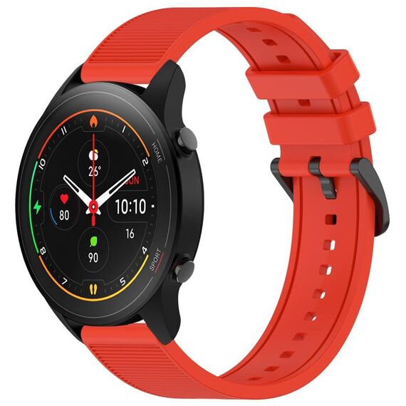 Per Xiaomi MI Watch S1 Pro 22mm cinturino in silicone strutturato in tinta unita (rosso)