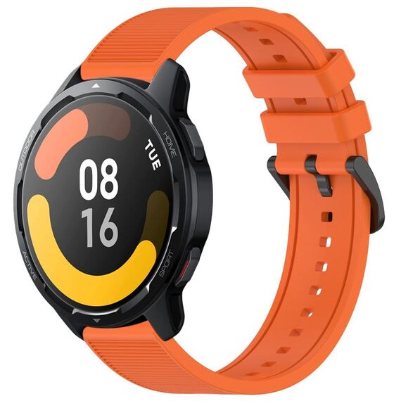 Per Xiaomi Watch S1 Active 22mm cinturino in silicone strutturato in tinta unita (arancione)