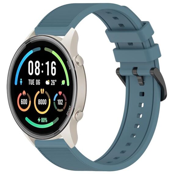 Per Xiaomi MI Watch Sport 22mm cinturino in silicone strutturato in tinta unita (ciano roccia)