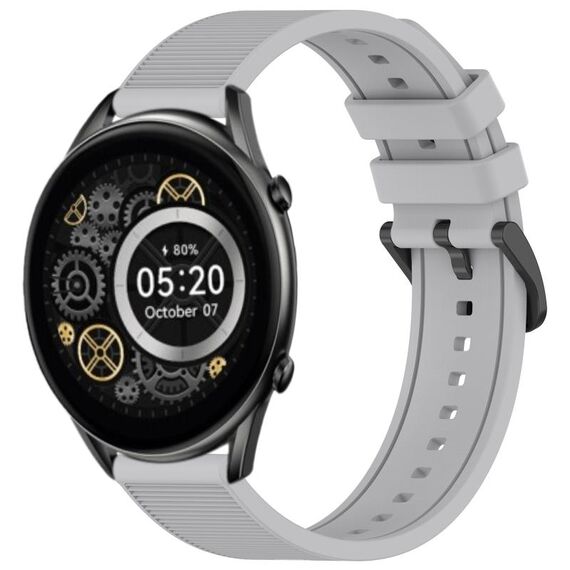 Per Xiaomi Haylou RT2 LS10 cinturino in silicone tinta unita strutturato da 22 mm (grigio)