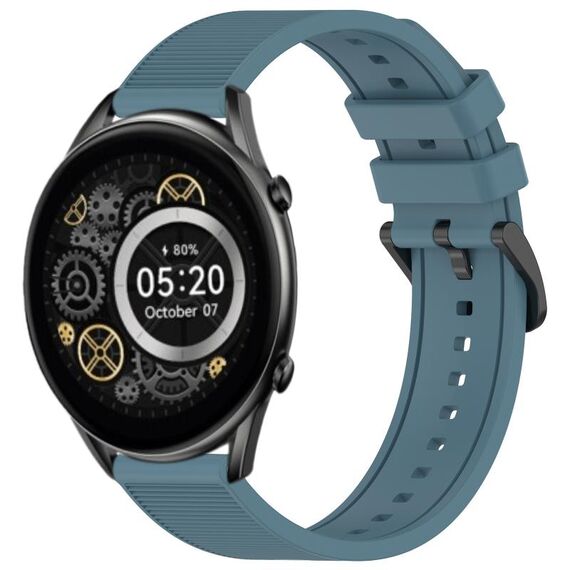 Per Xiaomi Haylou RT2 LS10 cinturino in silicone strutturato in tinta unita da 22 mm (ciano roccia)