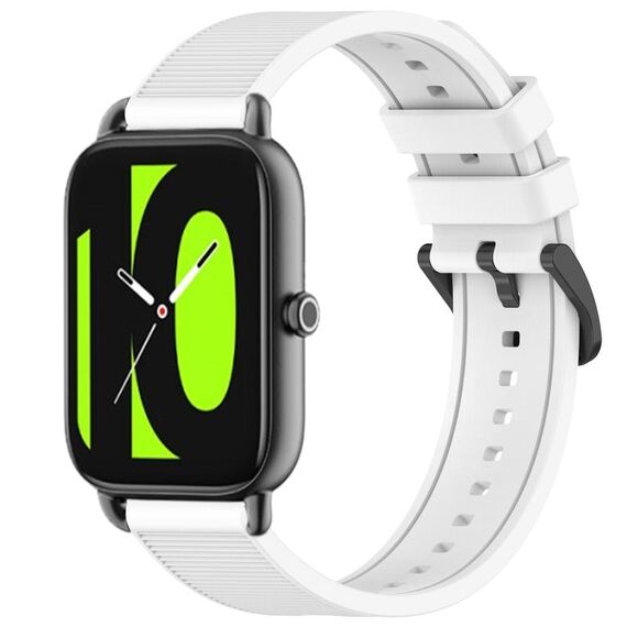Per cinturino per orologio Xiaomi Haylou RS4 LS12 da 22 mm in silicone strutturato in tinta unita (bianco)
