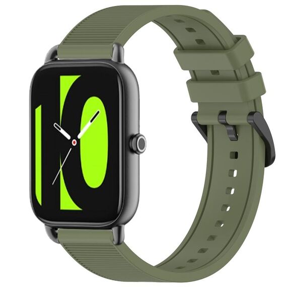 Per cinturino per orologio Xiaomi Haylou RS4 LS12 da 22 mm in silicone strutturato in tinta unita (verde)