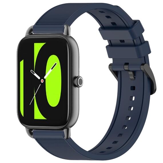 Per cinturino per orologio Xiaomi Haylou RS4 LS12 da 22 mm in silicone strutturato in tinta unita (blu notte)