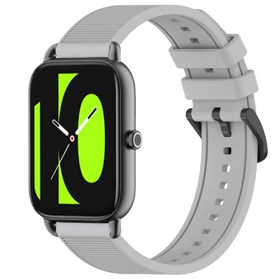 Per cinturino per orologio Xiaomi Haylou RS4 LS12 da 22 mm in silicone strutturato in tinta unita (grigio)