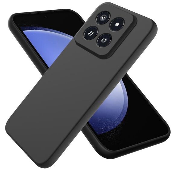Per Xiaomi 14 Pro Custodia per telefono a copertura totale antigoccia in silicone liquido tinta unita (nera)