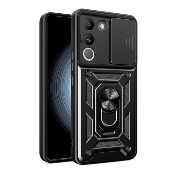 Per vivo V29e Sud Est Asiatico / Y200 5G Cover per fotocamera scorrevole Design TPU + Custodia per PC (Nero)