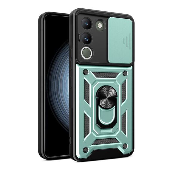 Per vivo V29e Sud Est Asiatico / Y200 5G Cover per fotocamera scorrevole Design TPU + Custodia per PC(Verde)