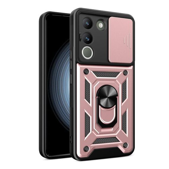 Per vivo V29e Sud Est Asiatico / Y200 5G Cover per fotocamera scorrevole Design TPU + Custodia per PC (Oro rosa)