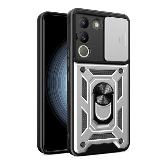 Per vivo V29e Sud Est Asiatico / Y200 5G Cover per fotocamera scorrevole Design TPU + Custodia per PC (Argento)