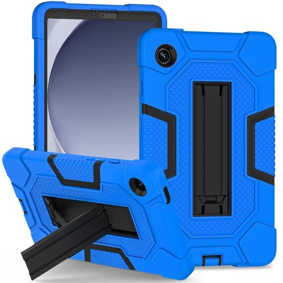 Per Samsung Galaxy Tab A9 X115 Custodia per tablet PC ibrida in silicone robot a colori a contrasto con supporto (blu nero)