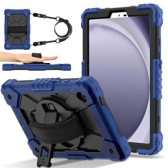 Custodia per tablet PC ibrida in silicone Robot C2 per Samsung Galaxy Tab A9 X115 (nero blu scuro)