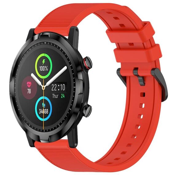 Per cinturino per orologio Xiaomi Haylou RT LS05S da 22 mm in silicone strutturato in tinta unita (rosso)