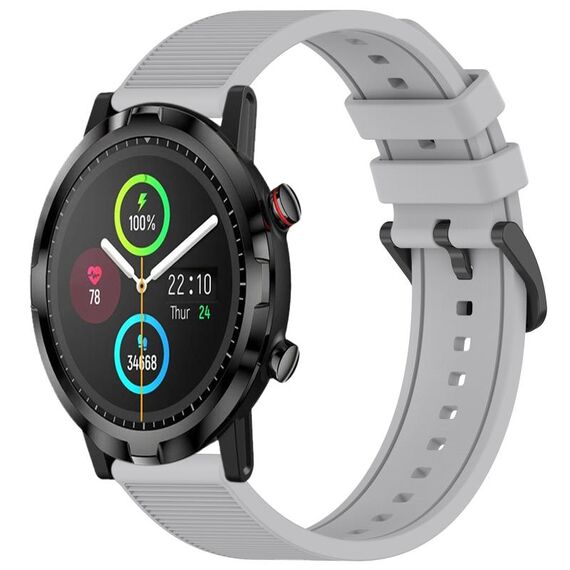 Per Xiaomi Haylou RT LS05S cinturino in silicone tinta unita strutturato da 22 mm (grigio)