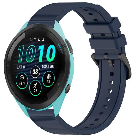 Per cinturino per orologio Garmin Forerunner 265 da 22 mm in silicone strutturato in tinta unita (blu notte)
