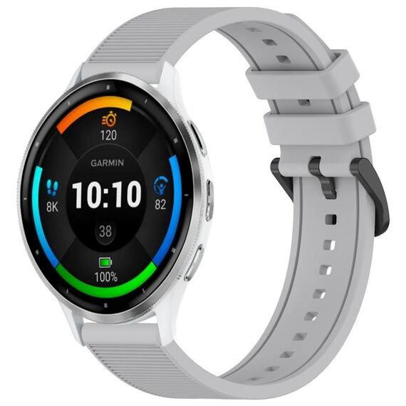 Per cinturino per orologio Garmin Venu 3 da 22 mm in silicone strutturato in tinta unita (grigio)