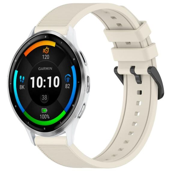 Per cinturino per orologio Garmin Venu 3 da 22 mm in silicone strutturato in tinta unita (Starlight)