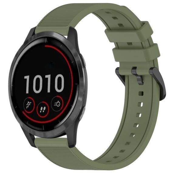 Per cinturino per orologio Garmin Vivoactive 4 da 22 mm in silicone strutturato in tinta unita (verde)