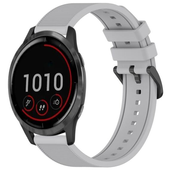 Per cinturino per orologio Garmin Vivoactive 4 da 22 mm in silicone strutturato in tinta unita (grigio)