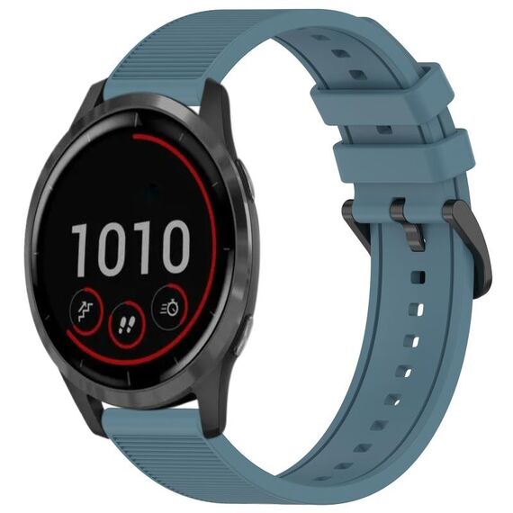 Per cinturino per orologio Garmin Vivoactive 4 da 22 mm in silicone strutturato in tinta unita (ciano roccia)