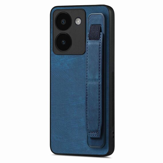 Custodia per telefono posteriore in pelle con supporto per cinturino retrò per vivo Y78 (blu)