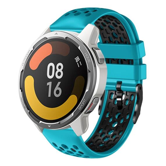 Per Xiaomi MI Watch Color 2 22mm Cinturino in silicone traspirante bicolore (blu cielo + nero)