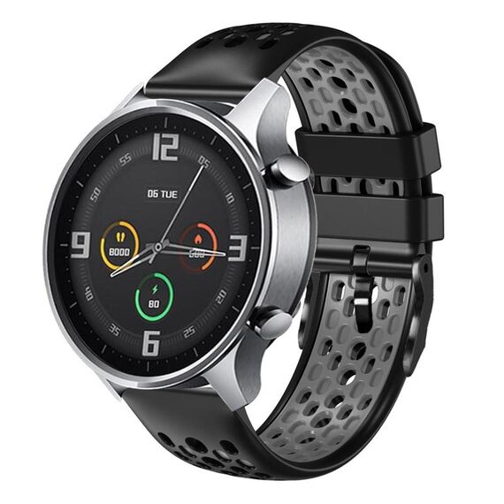 Per Xiaomi MI Watch Color 22mm Cinturino in silicone traspirante bicolore (nero + grigio)