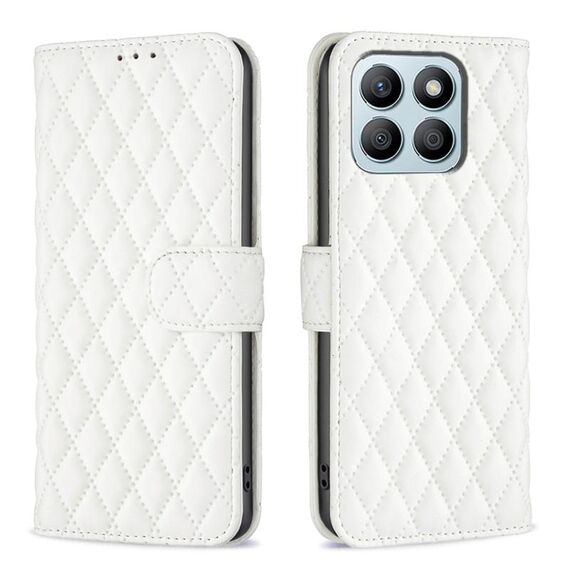 Per Honor X8b Diamond Lattice Portafoglio Flip Custodia in pelle per telefono (Bianco)