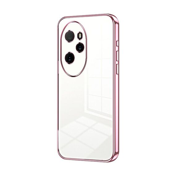 Per Honor 100 Pro Custodia per telefono con foro sottile con placcatura trasparente (rosa)