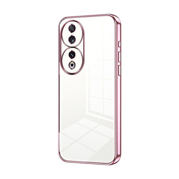 Per Honor 90 Custodia per telefono con foro sottile con placcatura trasparente (rosa)