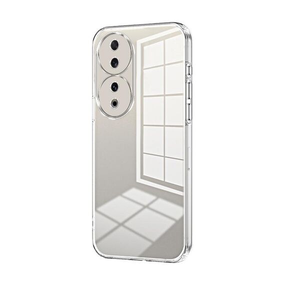 Per Honor 90 Custodia per telefono con foro fine con placcatura trasparente (trasparente)