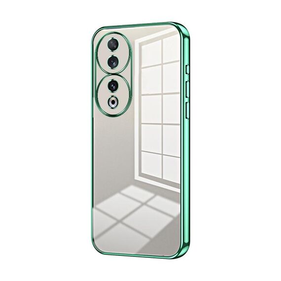 Per Honor 90 Custodia per telefono con foro sottile con placcatura trasparente (verde)