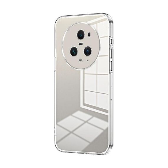 Per Honor Magic5 Pro Custodia per telefono con foro sottile con placcatura trasparente (trasparente)