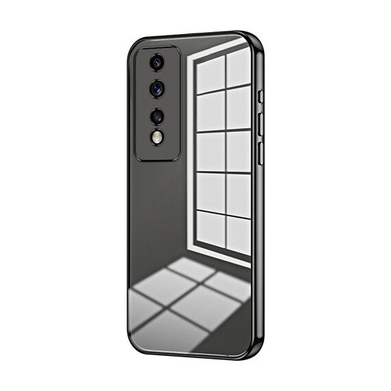 Per Honor 80 GT Custodia per telefono con foro sottile con placcatura trasparente (nera)