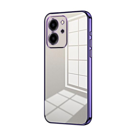Per Honor 80 SE Custodia per telefono con foro fine con placcatura trasparente (viola)